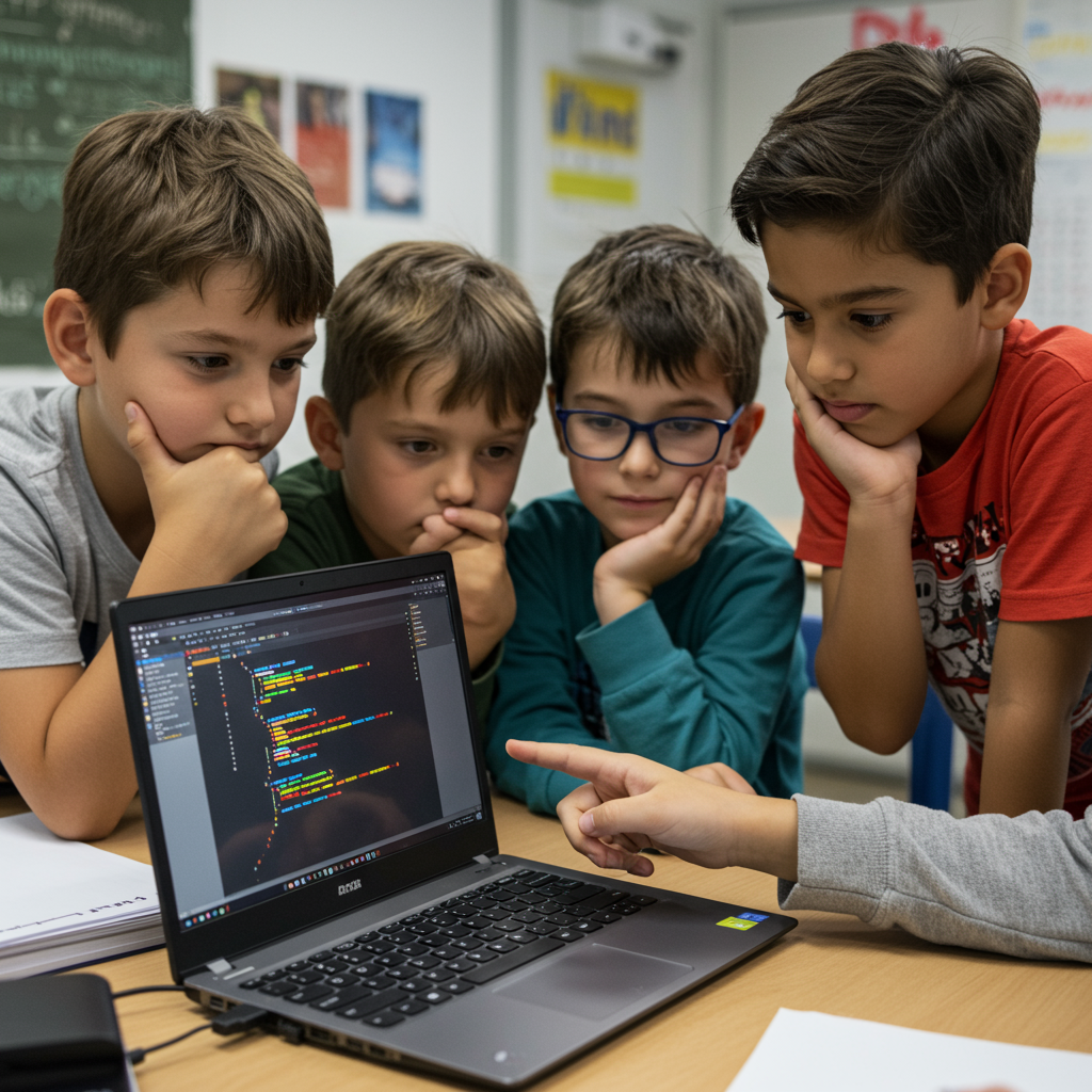 Djeca su logički razmišljaju u školi programiranja